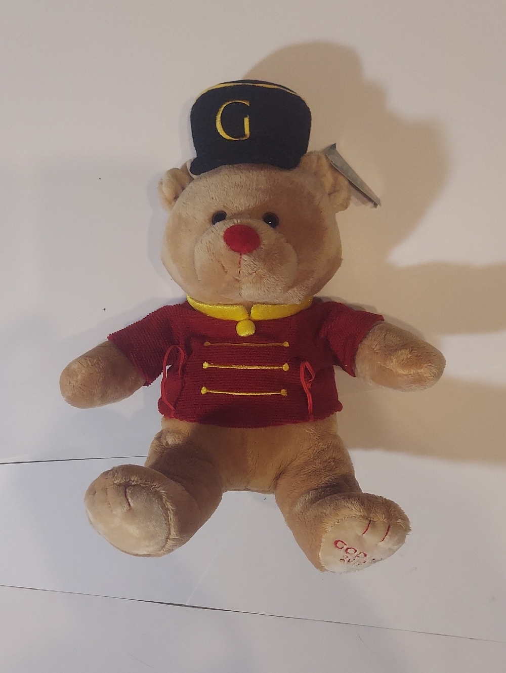 Gund Beige Bear in Red Jacket with Black Cap Godiva 2012
